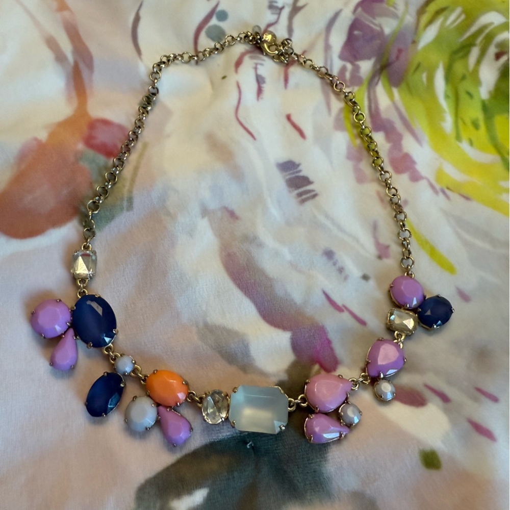 J Crew Elegant Multicolor Gemstone Necklace